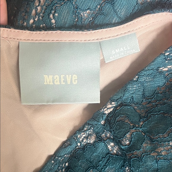 MAUVE Lace Sheath Tiered Elsa Peplum Dress Teal Emerald Anthropologie, Sz Small - Picture 3 of 7